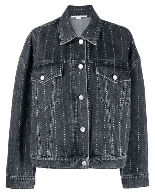 Stella McCartney crystal-embellished denim jacket