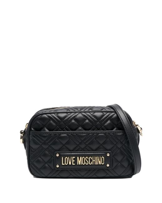 Love Moschino logo-plaque quilted satchel bag