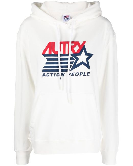 Autry logo-print cotton hoodie