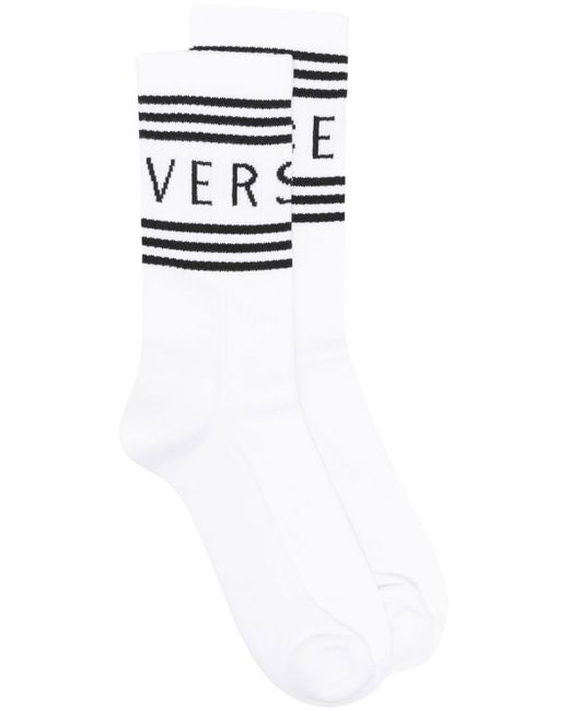 Versace logo-print ribbed socks