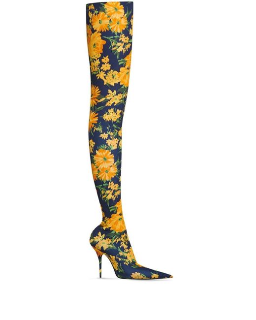 Balenciaga floral-print high boots