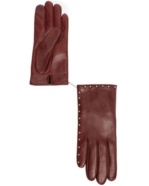 Coach studded leather gloves