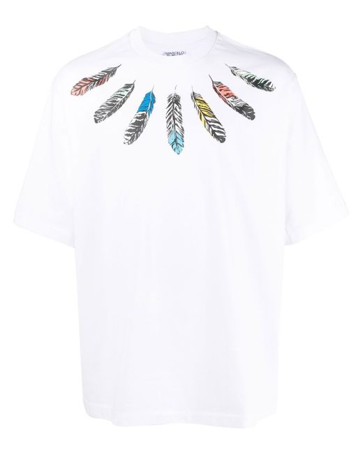 Marcelo Burlon County Of Milan Collar Feathers Over printed T-shirt