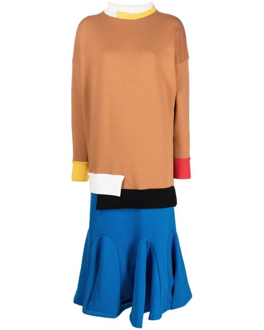 Enföld colour-block jersey-knit dress