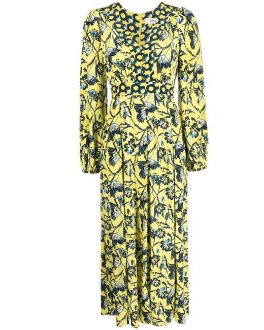 Diane von Furstenberg floral-print long-sleeve dress