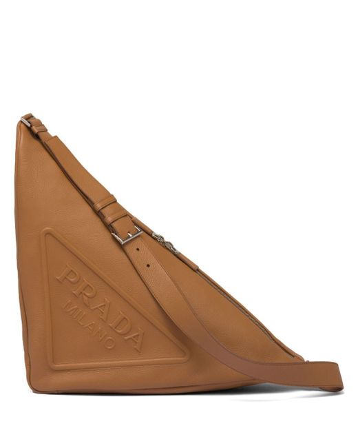 Prada leather triangle shoulder bag