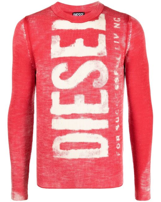 Diesel logo-print crew-neck jumper
