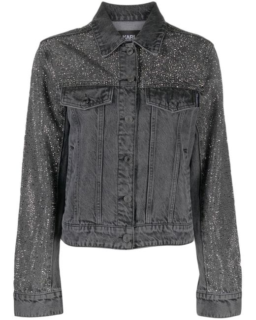 Karl Lagerfeld rhinestone-embellished denim jacket