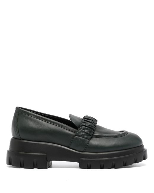 Agl ruched 50mm leather loafers