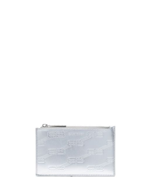 Balenciaga metallic monogram-embossed wallet