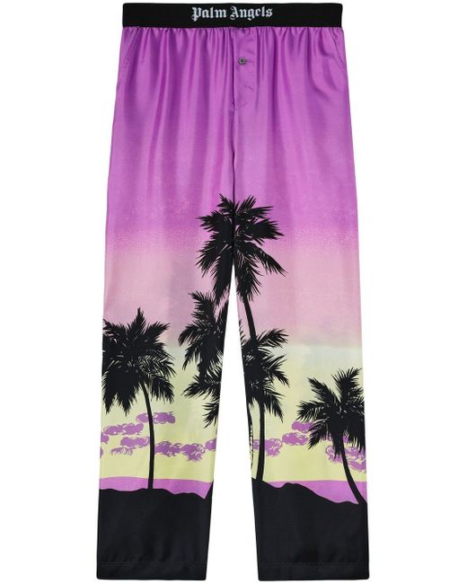 Palm Angels sunset-print straight trousers