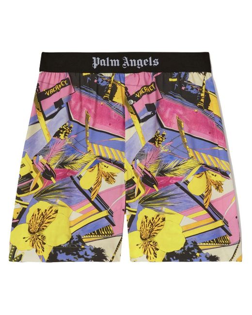 Palm Angels Miami floral-print deck shorts