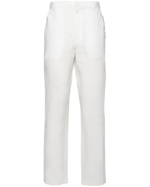 Prada straight-leg linen trousers
