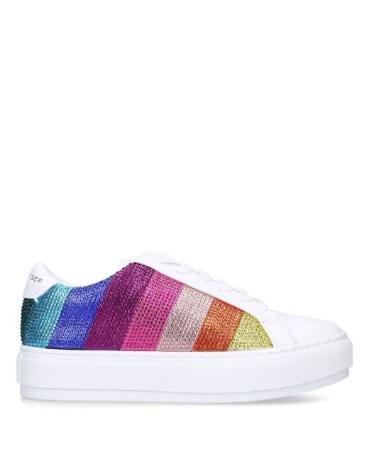 Kurt Geiger London Laney rainbow stripe low-top sneakers