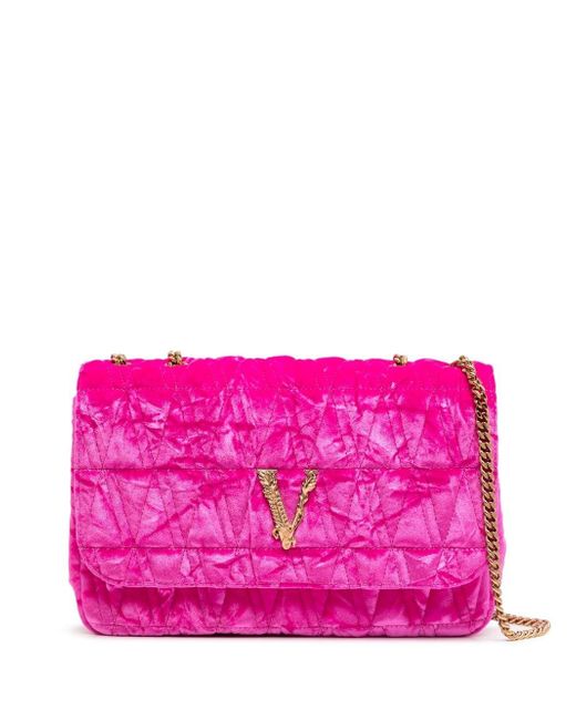 Versace Virtus velvet shoulder bag