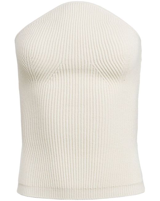 Khaite strapless ribbed-knit top