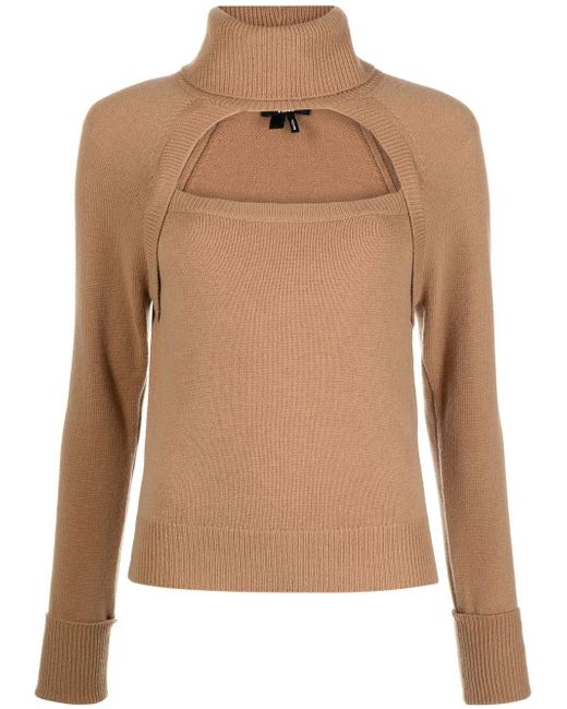 Paige cut-out detail roll-neck sweater
