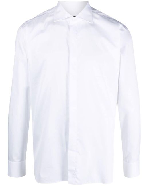 Tagliatore cutaway-collar cotton shirt