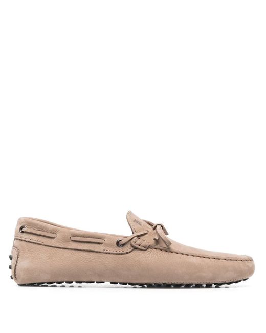 Tod's tie-fastening suede loafers