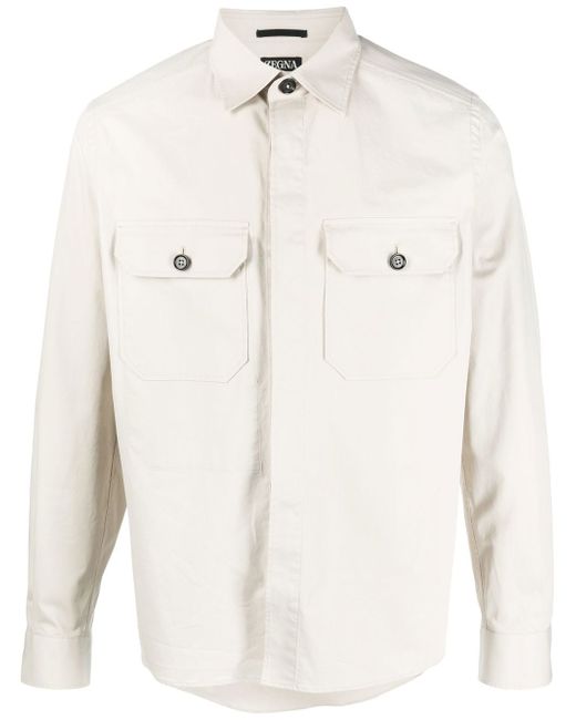 Z Zegna flap-pocket cotton shirt