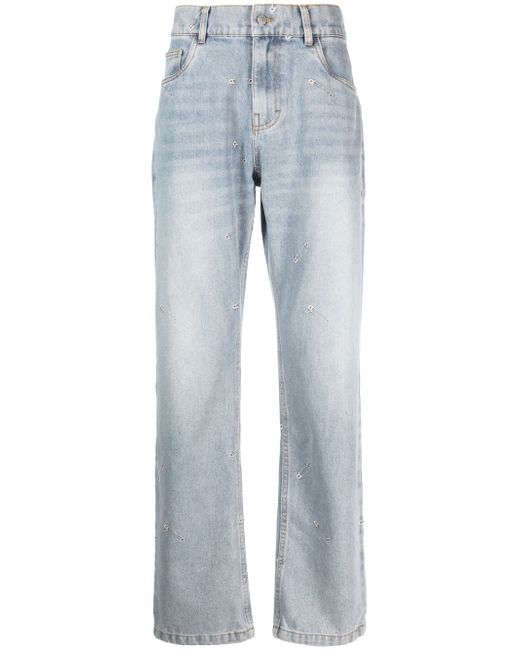 Pleasures safety-pin straight-leg jeans