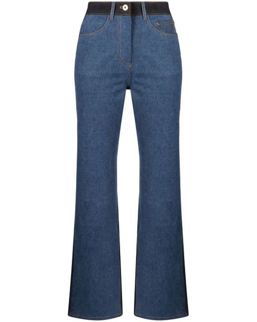 Rokh two-tone straight leg jeans