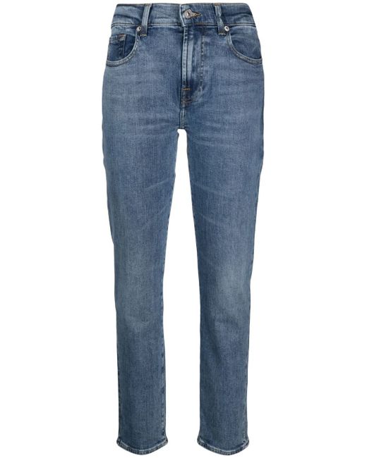7 For All Mankind tapered slim-cut jeans