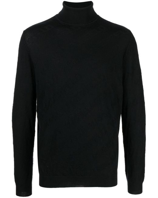 Karl Lagerfeld intarsia-knit logo wool jumper