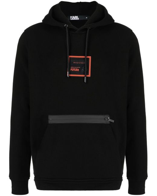 Karl Lagerfeld logo-print long-sleeve hoodie