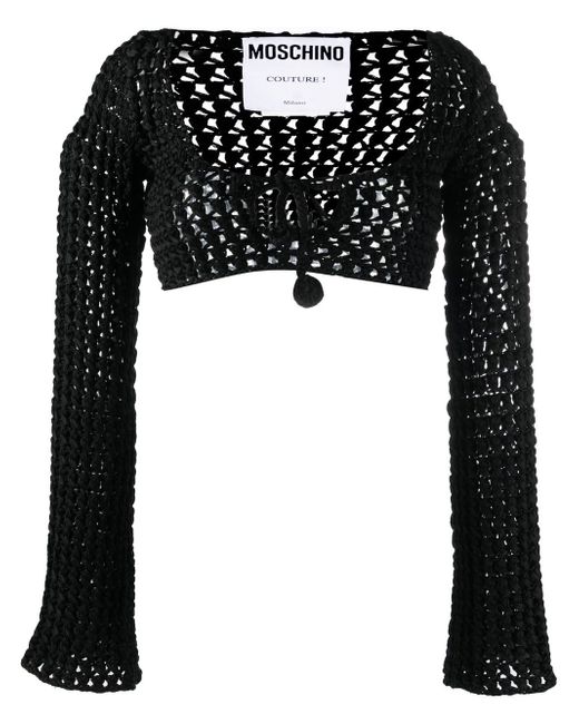 Moschino open-knit cropped top