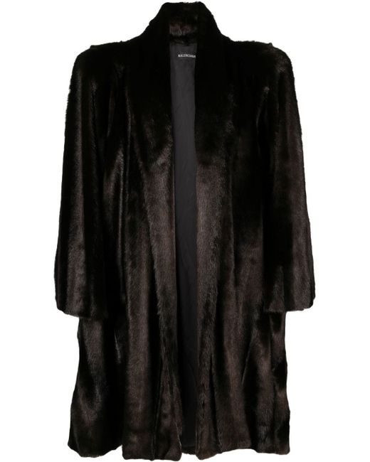 Balenciaga oversized faux fur coat