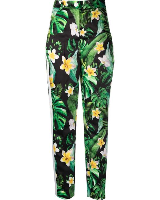 Philipp Plein Hawaii-print high-waisted trousers