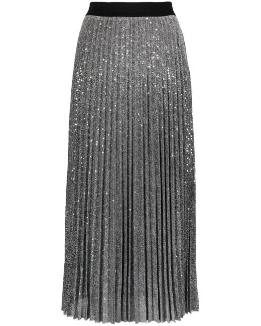 Karl Lagerfeld logo-waistband pleated midi skirt