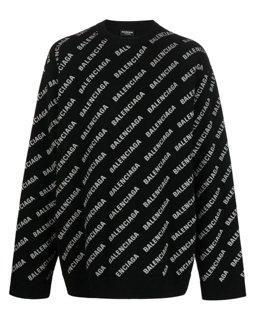 Balenciaga logo-knit crew-neck jumper