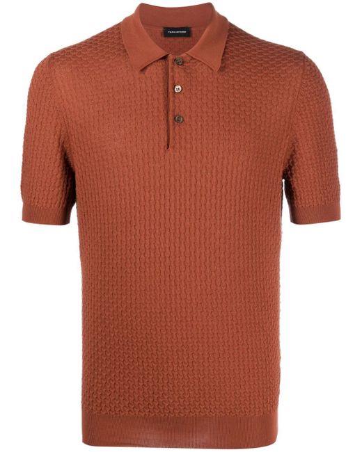 Tagliatore textured cotton polo shirt