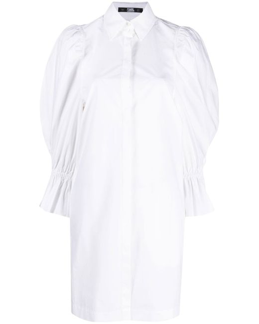 Karl Lagerfeld puff-sleeve organic-cotton shirt dress