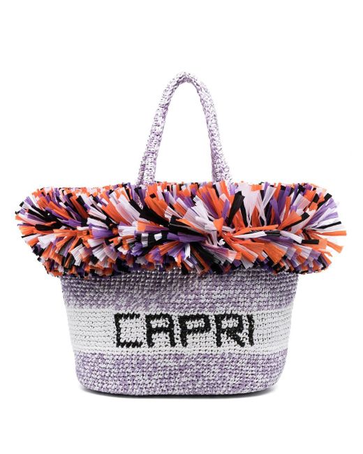 Pucci fringed woven tote bag