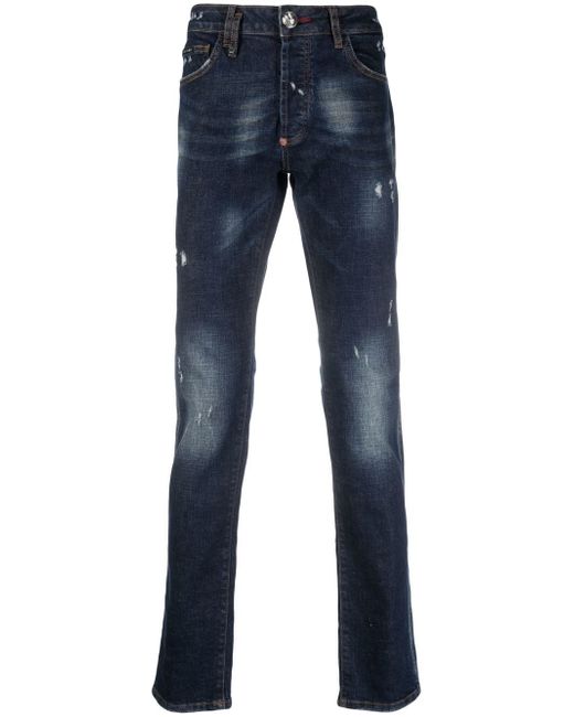 Philipp Plein Super Straight Cut distressed jeans