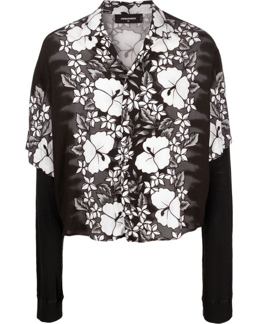 Dsquared2 floral-print layered shirt
