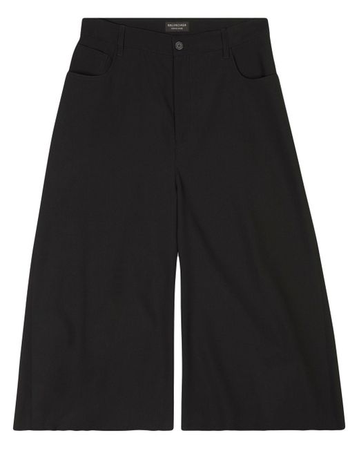 Balenciaga flared wool shorts