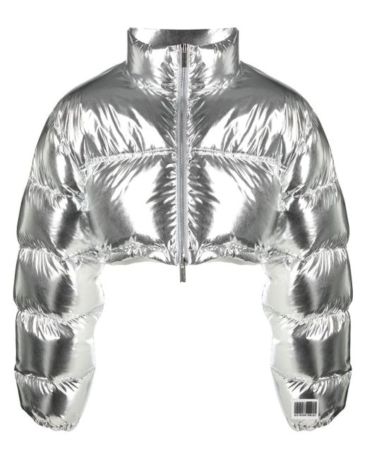 Vtmnts cropped metallic down-padded jacket
