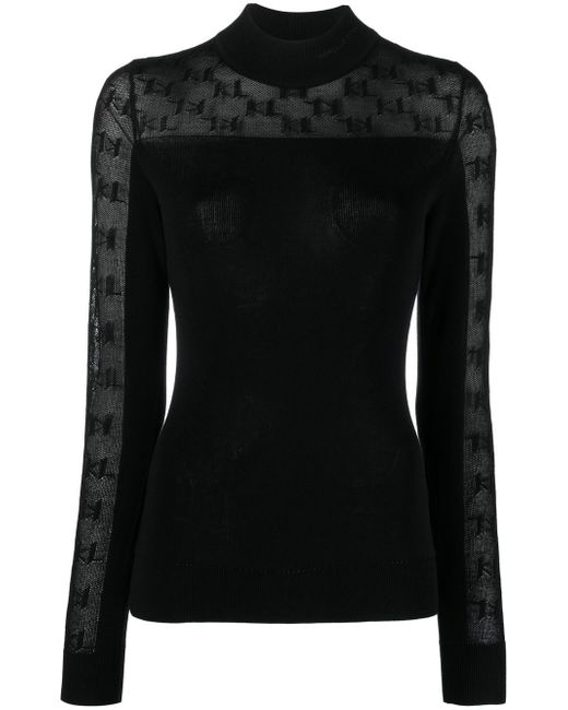 Karl Lagerfeld logo-knit mock-neck jumper