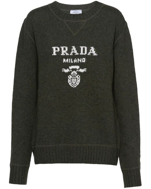 Prada crew-neck logo-print jumper