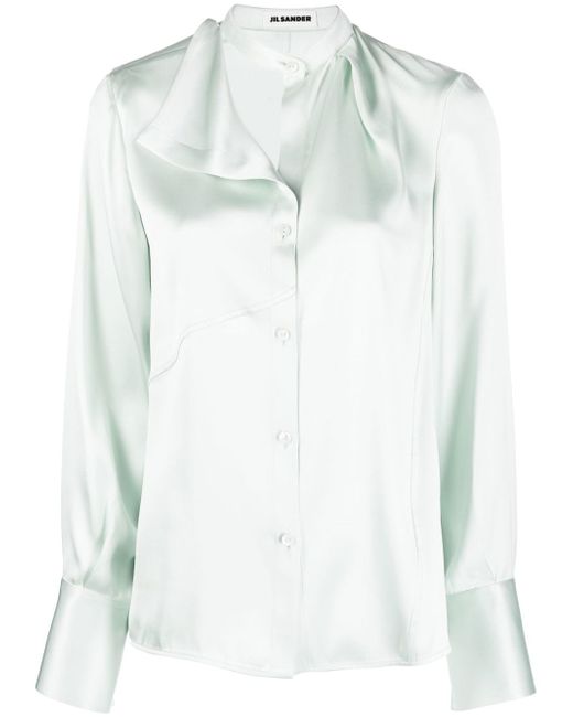 Jil Sander asymmetric silk blouse
