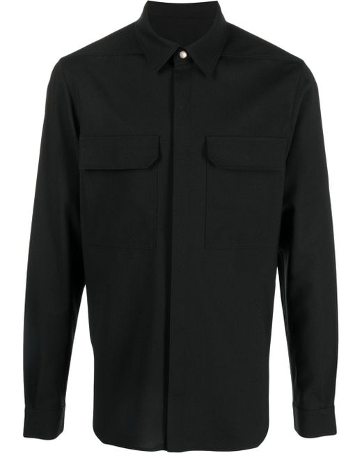 Rick Owens concealed-front shirt jacket