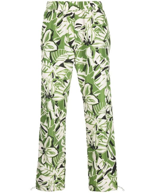 Palm Angels floral-print straight-leg trousers