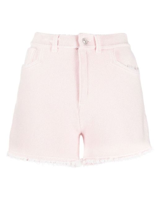 Barrie frayed-hem knitted shorts