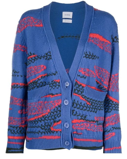 Barrie abstract-pattern knit cardigan