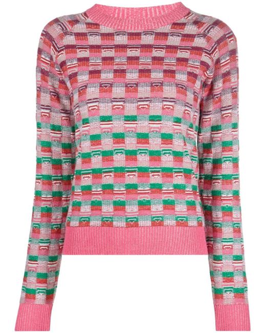 Barrie graphic-patterned cashmere-blend jumper