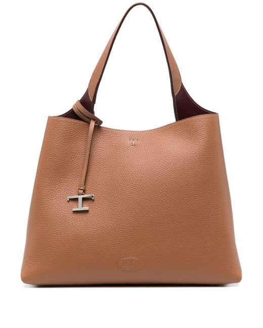 Tod's T leather shopping tote